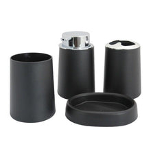 Load image into Gallery viewer, Bamboo Bathroom Accessories Set Plastic Bathroom Kit Soap Dispenser Toothbrush Cup Soap Dish Toilet Brush Holder Trash Can Bathroom Accessories Toothbrush Holder Toothbrush Cup Soap Dispenser Soap Dish Toilet Brush Holder Trash Can For Home Apartment