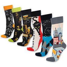 Load image into Gallery viewer, Fun Crew Socks for Men and Women – Colorful Cotton Novelty 6-Pack