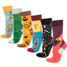Load image into Gallery viewer, Fun Crew Socks for Men and Women – Colorful Cotton Novelty 6-Pack
