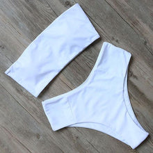 Load image into Gallery viewer, Bandage Bikini Swimwear Women Swimsuit High Waist Bikini Set Bathing Suit Push Up Women's Spaghetti Strap Bandeau Lace Up High Waist 2PCS Bikini Set