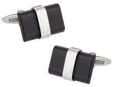 Load image into Gallery viewer, Banded Black Cufflinks