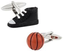 Load image into Gallery viewer, Basketball Cufflinks in 3D