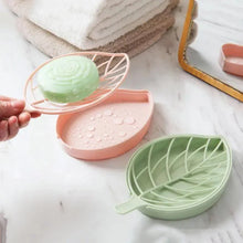 Load image into Gallery viewer, Bathroom Accessories Dish Plate Case Home Shower Leaf Shape Holder Container Soap Box Plastic Soap Box Dispenser Soap Rack Soap Dishes Leaf-Shaped Shower Soap Bar Holder With Draining Tray Fashionable Soap Dishes For Shower Kitchen