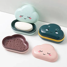 Load image into Gallery viewer, Bathroom Soap Dish Box Cute Cartoon Clouds Soap Holder Home Shower Travel Container Soap Tray Drainer Box Bathroom Accessories Soap Dish with Drain Soap Holder Soap Saver Easy Cleaning Dry Stop Soap