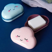 Load image into Gallery viewer, Bathroom Soap Dish Box Cute Cartoon Clouds Soap Holder Home Shower Travel Container Soap Tray Drainer Box Bathroom Accessories Soap Dish with Drain Soap Holder Soap Saver Easy Cleaning Dry Stop Soap