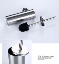 Load image into Gallery viewer, Bathroom Toilet Brush Holder Matt Black Stainless Steel Toilet Brush Wall Mounted For Bathroom Storage And Organization Toilet Bowl Brush with Stainless Steel Handle Durable Bristles Deep Cleaning Compact Bathroom Brush Save Space Good Grip