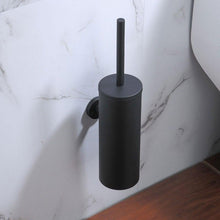 Load image into Gallery viewer, Bathroom Toilet Brush Holder Matt Black Stainless Steel Toilet Brush Wall Mounted For Bathroom Storage And Organization Toilet Bowl Brush with Stainless Steel Handle Durable Bristles Deep Cleaning Compact Bathroom Brush Save Space Good Grip