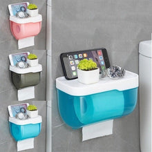 Load image into Gallery viewer, Bathroom Toilet Paper Holder Punch-free Waterproof Storage Box Toilet Paper Storage Rack Paper Towel Kitchen Storage Accessories Waterproof Toilet Paper Holder Wall Mounted Punch Free Paper Dispenser Transparent Storage Box Bathroom Kitchen Supply