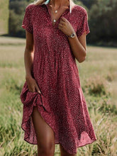 Load image into Gallery viewer, Ethnic Print Midi Dress – Scoop Neck Geometric Pattern Boho Dress