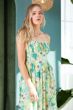 Load image into Gallery viewer, New Summer Floral Smocked Back Ruffled Hem Maxi Cami Dress – Bohemian Elegance, Feminine, Flowy, Comfortable, Effortlessly Chic