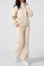 Load image into Gallery viewer, Solid Zip-Up Jacket and Drawstring Pants Set