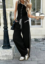 Load image into Gallery viewer, Women's Contrast Color Sleeveless Vest & Drawstring Trousers Suit – 6 Colors S–XXL