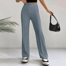 Load image into Gallery viewer, Women's High-Waisted Straight Flare Pants with Stitching Detail