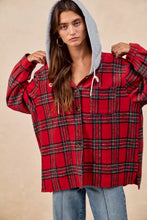 Load image into Gallery viewer, BiBi Brushed Plaid Hooded Jacket