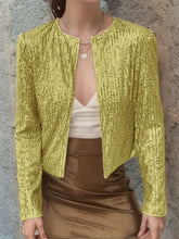Load image into Gallery viewer, Elegant Women Full-Size Sequin Open Front Cropped Jacket With Glamorous Sparkle Luxury Women Party Jacket