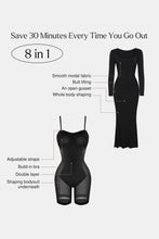 Load image into Gallery viewer, Caramel Built-In Shapewear Dress Square Neck Long Sleeve Maxi Dress Elegant Shapewear Dress For Women