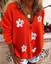 Load image into Gallery viewer, Women’s V Neck Crochet Cardigan