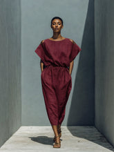 Load image into Gallery viewer, Women's Batwing Sleeve Off-Shoulder Elastic Waist Maxi Dress
