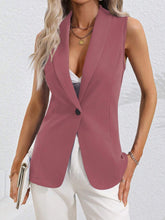 Load image into Gallery viewer, Women's Sleeveless Single-Button Cardigan Jacket – Round Neck