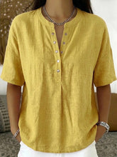 Load image into Gallery viewer, Women's Solid Color Loose-Fit Short-Sleeve Pullover Top
