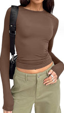 Load image into Gallery viewer, Slim Fit Long Sleeve Shirt | Women's Casual Crop Tops