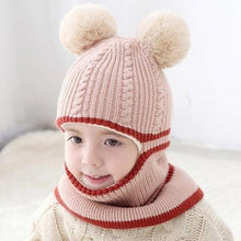 Load image into Gallery viewer, Beanies Baby Hat Pompon Winter Hat For Children Kids Balaclava Cap Knitted For Boys Girls Solid Color Warmer Beanie Caps Kids Winter Pompom Hat Knitted Ski Beanie Hat Double Pompom Beanie Cap for Girls Boys Kids Beanie Winter Hat Baby Kids Infant Toddler