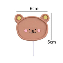 Load image into Gallery viewer, Bear Candle Birthday Cake Props Topper Card Cute Fantasy Cup Dessert Smiley Love Bear Table Dress Up Cake Props Party Cake Decor Supplies Toppers Birthday Cupcake Topper Various Cake Decorations for Birthday Party Photo Prop