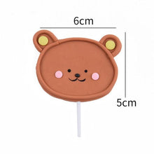Load image into Gallery viewer, Bear Candle Birthday Cake Props Topper Card Cute Fantasy Cup Dessert Smiley Love Bear Table Dress Up Cake Props Party Cake Decor Supplies Toppers Birthday Cupcake Topper Various Cake Decorations for Birthday Party Photo Prop