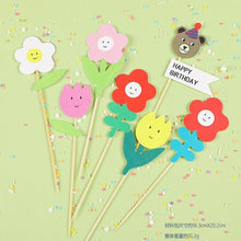 Load image into Gallery viewer, Bear Candle Birthday Cake Props Topper Card Cute Fantasy Cup Dessert Smiley Love Bear Table Dress Up Cake Props Party Cake Decor Supplies Toppers Birthday Cupcake Topper Various Cake Decorations for Birthday Party Photo Prop