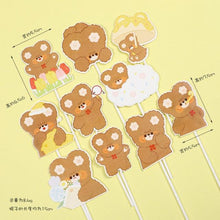 Load image into Gallery viewer, Bear Candle Birthday Cake Props Topper Card Cute Fantasy Cup Dessert Smiley Love Bear Table Dress Up Cake Props Party Cake Decor Supplies Toppers Birthday Cupcake Topper Various Cake Decorations for Birthday Party Photo Prop