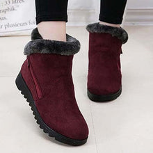 Load image into Gallery viewer, Beautiful Red Womens Ankle Boots New Fashion Waterproof Platform Winter Warm Snow Boots Outdoor Warm Mid-Calf Boot Non-Slip Water Resistant Winter Cold Weather Elegant Shoes