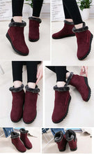 Load image into Gallery viewer, Beautiful Red Womens Ankle Boots New Fashion Waterproof Platform Winter Warm Snow Boots Outdoor Warm Mid-Calf Boot Non-Slip Water Resistant Winter Cold Weather Elegant Shoes