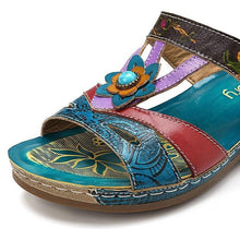 Load image into Gallery viewer, Beautiful Women Sandals Ethnic Flower Summer Shoes Casual Beach Shoes Flip Flop Platform Sandals Slip On Mules Slide Shoes Wide With Platform Sandals With Flower Casual Loafers Shoes