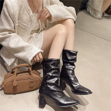 Load image into Gallery viewer, Large Size Women’s High Heel Plus-Width Ankle Boots – Autumn/Winter