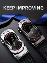 Load image into Gallery viewer, Belts for 3.5cm Width Sports Car Brand Fashion Automatic Buckle Black Genuine Leather Men's Jeans High Quality Waist Male Strap