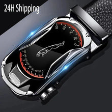 Load image into Gallery viewer, Belts for 3.5cm Width Sports Car Brand Fashion Automatic Buckle Black Genuine Leather Men's Jeans High Quality Waist Male Strap