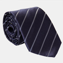 Load image into Gallery viewer, Esino - Silk Jacquard Tie - Midnight Blue and Silver