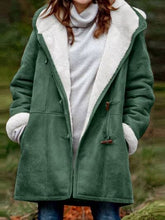 Load image into Gallery viewer, Full Size Pocketed Long Sleeve Hooded Toggle Jacket – Stylish & Functional Outerwear for Women