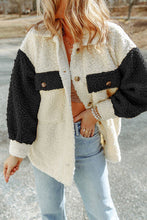 Load image into Gallery viewer, Women Cute Sherpa Jacket with Button Closure and Collared Neck in Elegant Retro Style