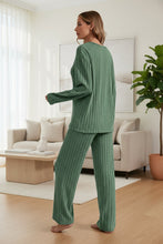 Load image into Gallery viewer, Women’s Ribbed Long Sleeve Top and Pants Loungewear Set