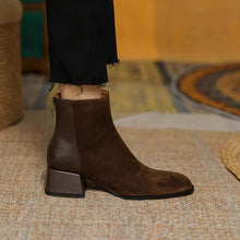Load image into Gallery viewer, Women’s Suede Mid-Heel Martin Boots – Chic Casual Ankle Boots