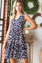 Load image into Gallery viewer, Full Size Leopard V-Neck Ruffled Tank Dress – Leopard Tank Dress, V-Neck Ruffled Dress, Animal Print Dress, Leopard Print Dress, Ruffled Tank Dress, Bold V-Neck Dress, Casual & Formal Dress