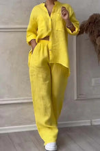 Load image into Gallery viewer, Wide-Leg Pants & Lace-Up Top Two-Piece Set – Solid Color, 12 Colors S–5XL
