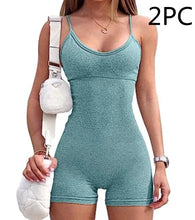 Load image into Gallery viewer, Spaghetti Strap Shorts Jumpsuit Sports Yoga Workout Tight Romper Women Fashion Fitness Sportwear
