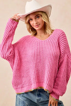 Load image into Gallery viewer, BiBi V-Neck Sweater with Colorful Trim