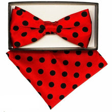 Load image into Gallery viewer, Vittorio Farina Polka Dot Bow Tie & Pocket Square by Classy Cufflink