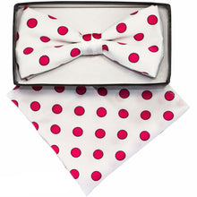 Load image into Gallery viewer, Vittorio Farina Polka Dot Bow Tie & Pocket Square by Classy Cufflink