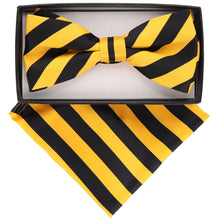 Load image into Gallery viewer, Vittorio Farina Striped Bow Tie & Pocket Square