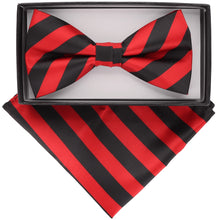 Load image into Gallery viewer, Vittorio Farina Striped Bow Tie & Pocket Square