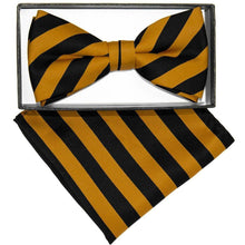 Load image into Gallery viewer, Vittorio Farina Striped Bow Tie & Pocket Square